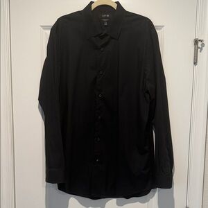 Apt. 9 Men's Black Long-Sleeve Button-Down Dress Shirt